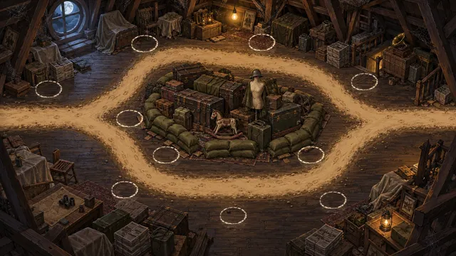 The Attic: the room's battlefield painting