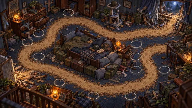 The Bedroom: the room's battlefield painting