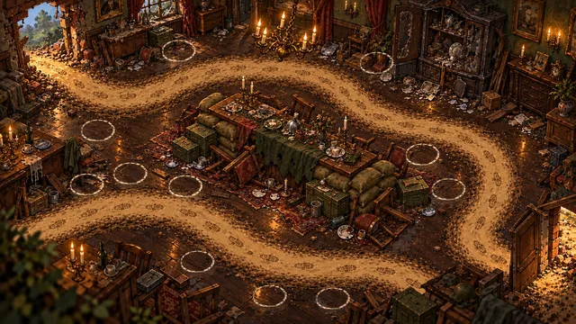 The Dining Room: the room's battlefield painting