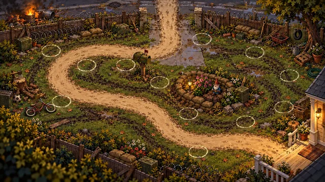 The Driveway: the room's battlefield painting