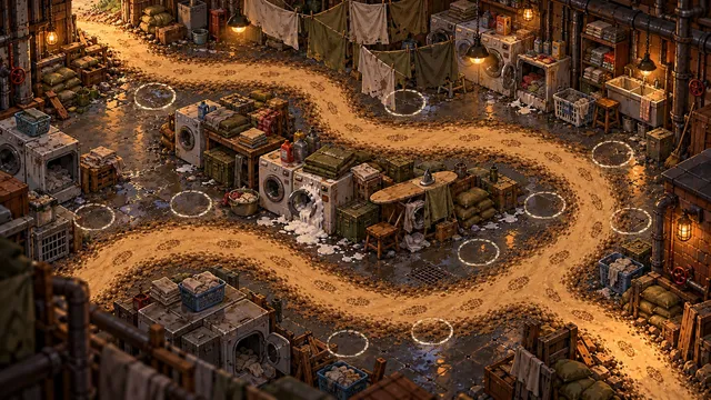 The Laundry Room: the room's battlefield painting