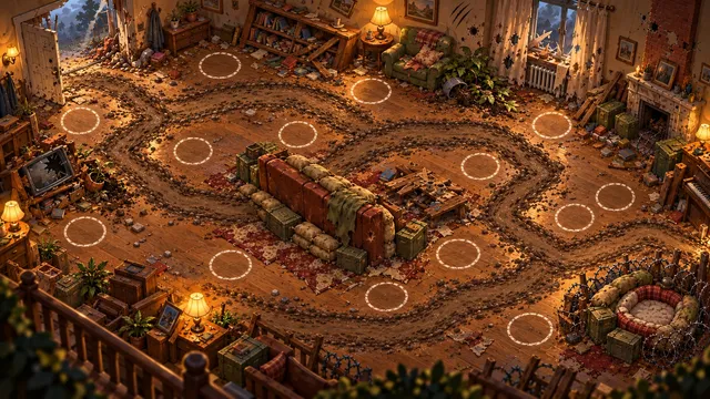 The Living Room: the room's battlefield painting