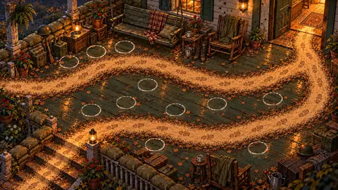 The Front Porch: the room's battlefield painting