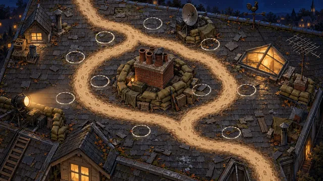 The Roof: the room's battlefield painting
