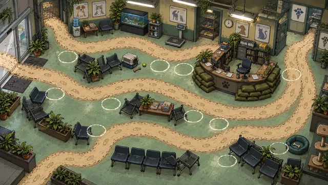The Vet: the room's battlefield painting